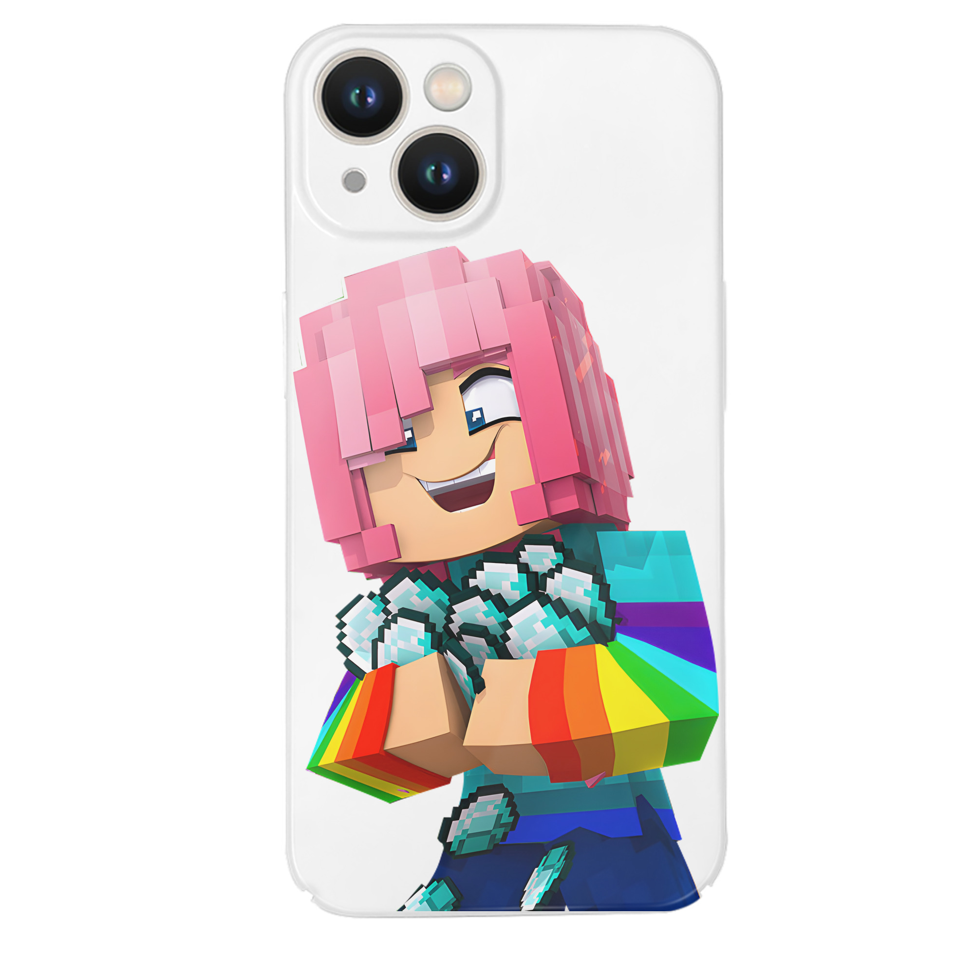 （画像用） マインクラフト ブロックの世界 Minecraft MC Block world 【iPhone 14シリーズ対応】ハードケース